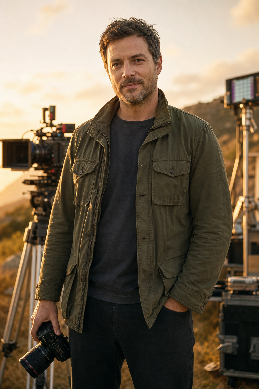 Ritratto di Marco Basile, regista, sul set